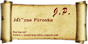 Józsa Piroska névjegykártya